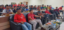 Untuk Menyemarakkan Semi Final AFC U23, Kapolres Tanah Karo AKBP Wahyudi Rahman Bersama Forkopimda Gelar Nobar