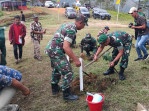 Kodim 0205/TK dan Polres Tanah Karo Tanam Ratusan Pohon Penghijauan Peringati Hari Juang TNI Angkatan Darat Tahun 2023