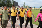 Polres Tanah Karo Gelar Olahraga Bersama TNI-Polri , Sambut Hari Bhayangkara ke-77