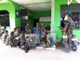Begini Briefing Para Babinsa di Posko TNI-MMD Koramil 01/Bangko