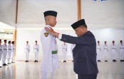 Bupati Karo Kukuhkan Paskibraka Kabupaten Karo untuk Pengibaran Bendera HUT Kemerdekan RI  ke-81