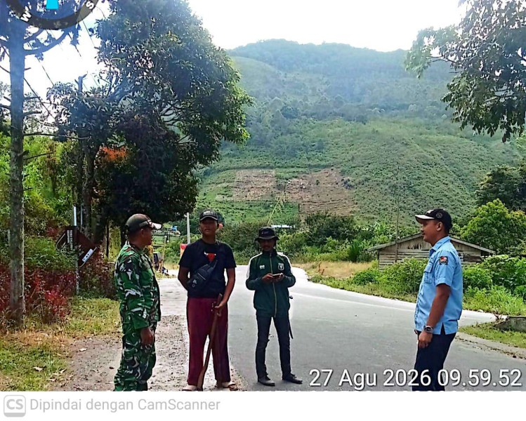 Danramil 02/Tigapanah Kapten Inf Kerista Ginting Perintahkan Babinsa Patroli Karhutla
