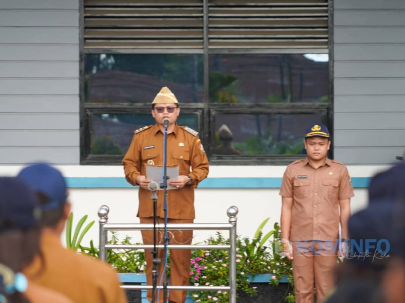 Pimpin Apel Gabungan, Amanat Bupati Karo Brigjen Pol [ Purn ] Dr.dr Antonius Ginting Sp.OG, M.Kes Dibacakan Wakil Komando Tarigan S.P