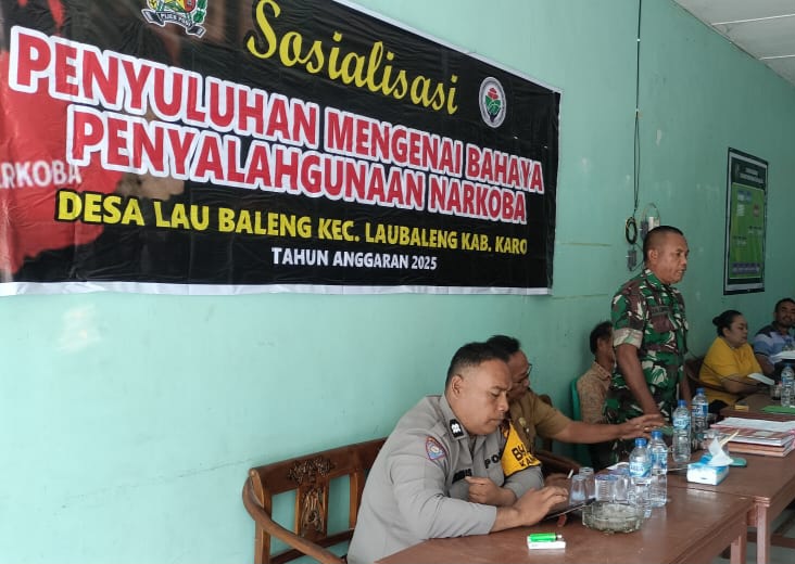 Babinsa Koramil 09/BT Hadiri Acara Sosialisasi Bahaya Tentang Narkoba, Serda Eddy Ginting: Narkoba Adalah Musuh Kita Bersama