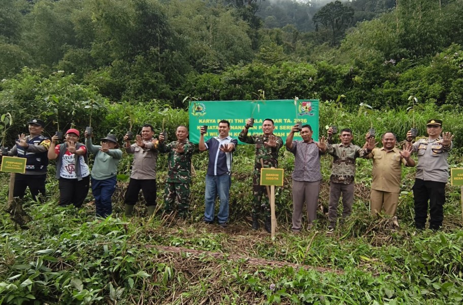 Kodim 0205/Tanah Karo Gelar Karya Bakti Penanaman Pohon, Wujud Nyata Jaga Kelestarian Lingkungan