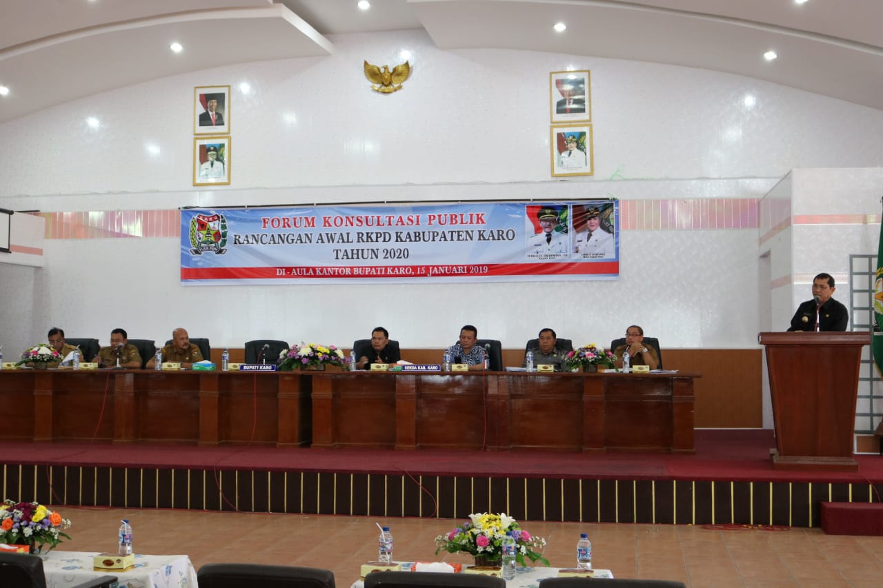 Bupati Karo Buka Forum Konsultasi Publik Rancangan Awal RKPD Tahun 2020