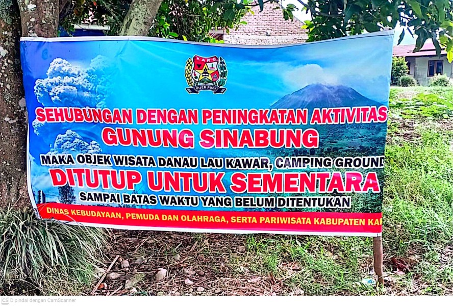 Aktivitas Gunung Sinabung Ada Peningkatan, Objek Wisata Danau Lau Kawar Ditutup Sementara