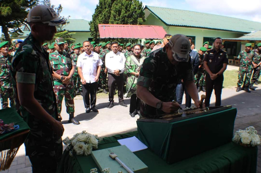 Danrem 023/KS Resmikan GOR Patriod Kodim 0205/TK , Prajurit Harus Hasilkan Karya Nyata