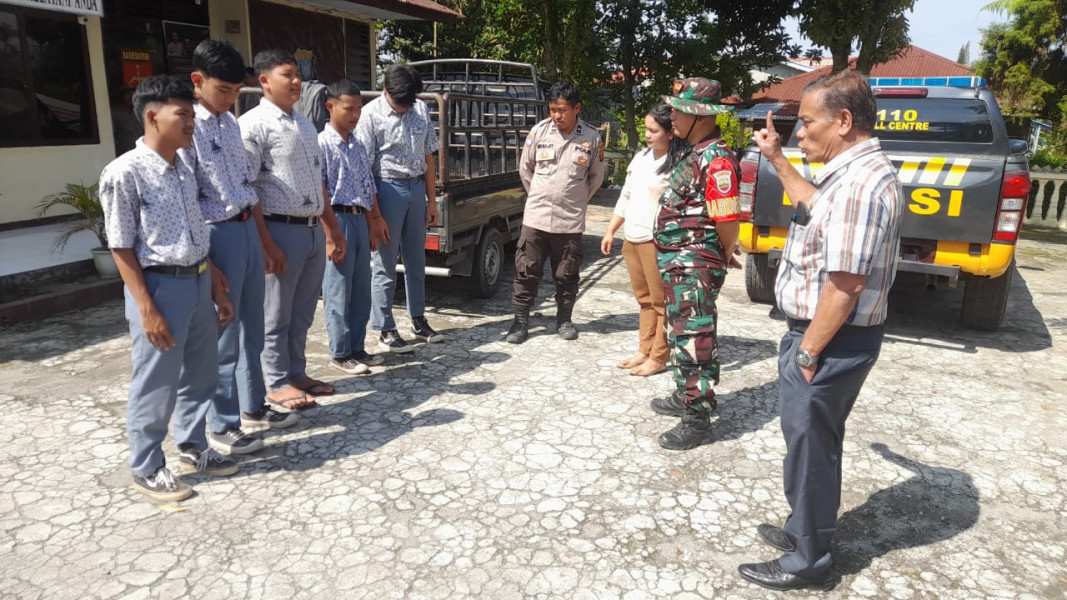 Kegiatan Operasi Kasih Sayang, Koramil 05/PY Dan Polsek Payung Amankan Beberapa Siswa SMA Negeri 1 Tiganderket