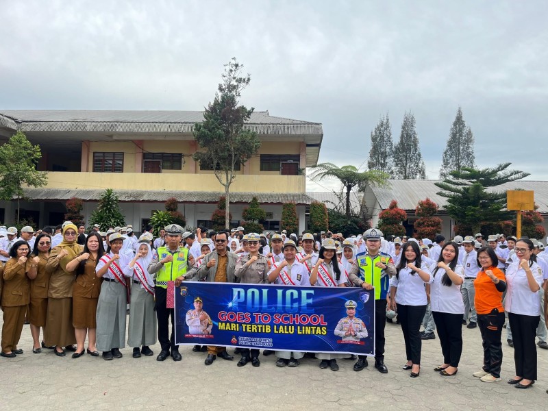 Satlantas Polres Tanah Karo Gelar Program Police Go To School di SMK Negeri 1 Kabanjahe