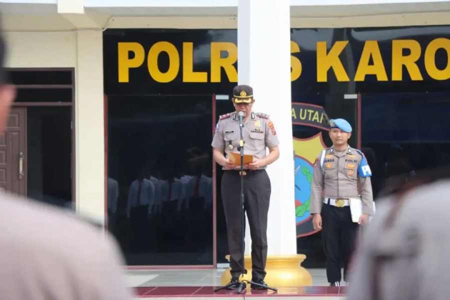 Wakapolres Karo Pimpin Apel Pagi, Tekankan Tanggung Jawab Pelaksanaan Program Quick Wins Kapolri