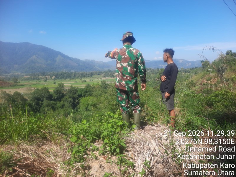 Cegah Karhutla, Babinsa Koramil 07/Juhar Gencarkan Sosialisasi Humanis kepada Masyarakat