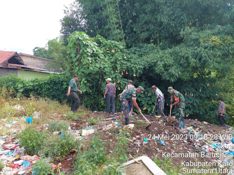 Giatkan Kembali Budaya Gotong Royong, Koramil 01/Barusjahe Intensifkan Peran Babinsa