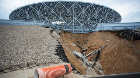 Usia Piala Dunia 2018, Giliran Stadion Piala Dunia Rusia di Volgograd Terjadi Longsor