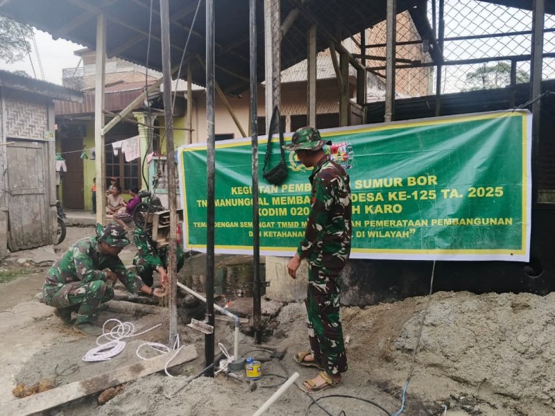 Satgas TMMD 125 Kodim 0205/TK Mencapai Kemajuan Signifikan Dalam Pembangunan Infrastruktur Air Bersih di Barusjahe
