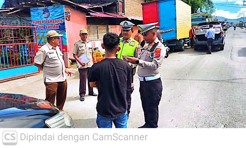 Satlantas Polres Karo Gelar Razia Gabungan Pajak Kendaraan Bermotor, AKP Aditia Sitepu: Lengkapi Surat Surat Kendaraan Anda