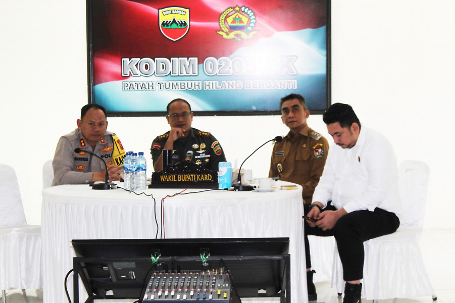 Kodim 0205/TK Gelar Komsos Bersama Aparat Pemerintah Kabupaten Karo dan Kabaglat Rindam Jaya