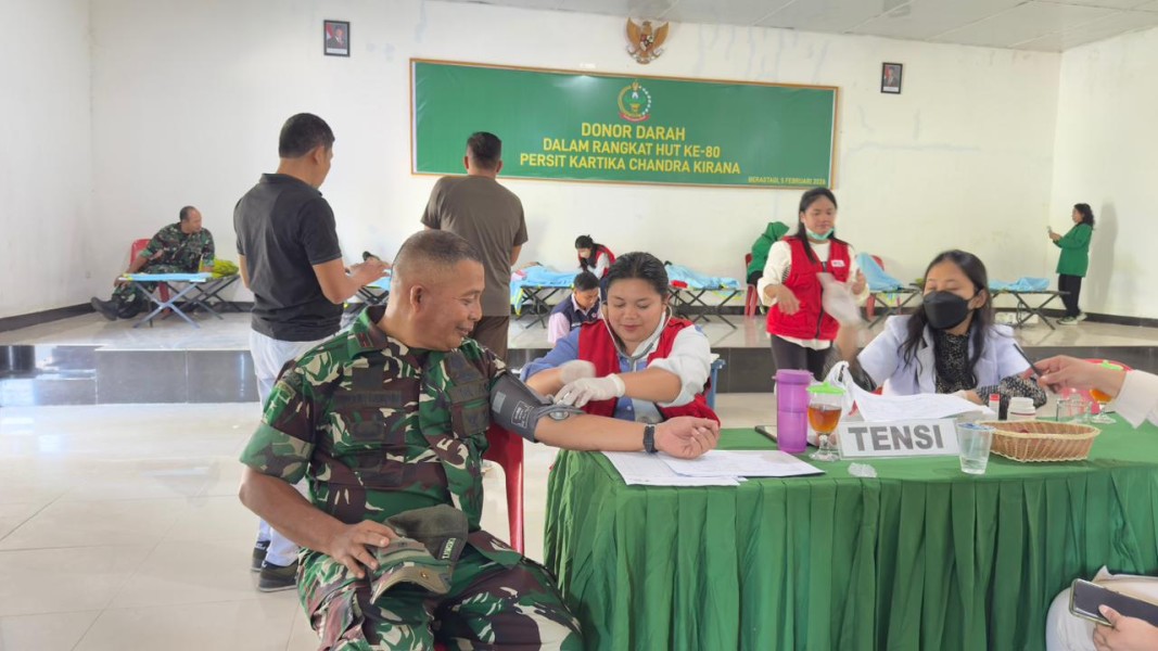 Sambut HUT Persit Ke-80, Kodim 0205/TK Gelar Bakti Sosial Donor Darah, Kasdim: Setetes darah sangat berarti bagi keselamatan dan kemanusiaan