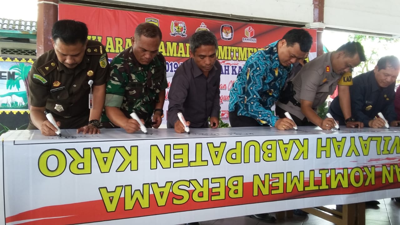 Pasca Pemilu 2019 Aman dan Kondusif di Karo, Bupati Deklarasi Damai Bersama Masyarakat