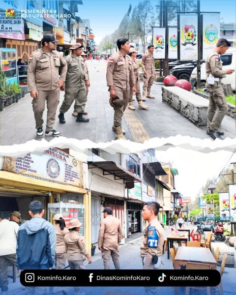 Pemkab Karo Lakukan Penertiban Humanis terhadap Pedagang yang Gunakan Trotoar dan Bahu Jalan di Kabanjahe - Berastagi