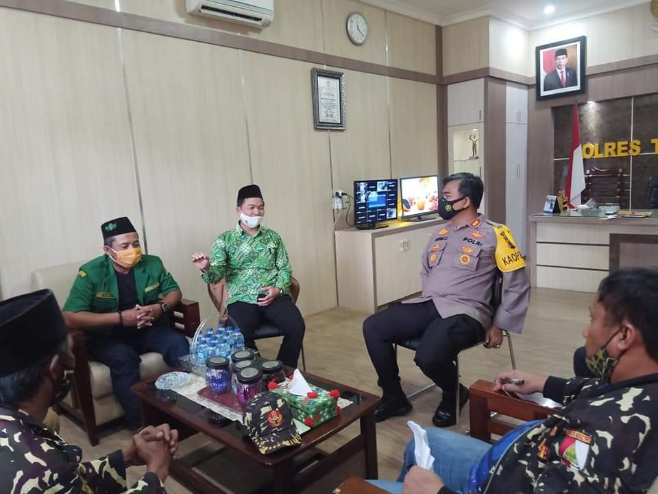 Jalin Tali Silaturahmi, PC- GP Ansor Berkunjung ke Polres Tanah Karo