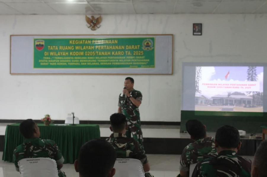 Kodim 0205/TK Gelar Kegiatan Pembinaan Rencana Tata Ruang Wilayah Pertahanan Darat, Dandim: Kegiatan ini menjaga keserasian dan keterpaduan pembangunan