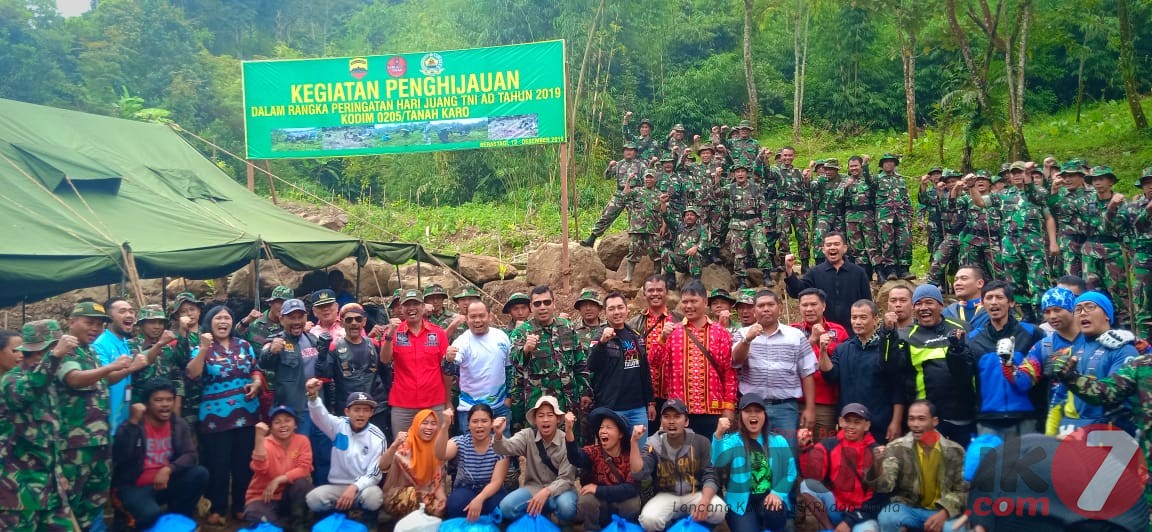Sambut Hari Juang TNI - AD  2019, Kodim 0205/TK Gelar Penghijauan di Lereng Gunung Sibayak