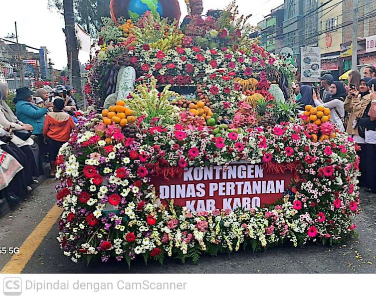 Kontingen Dinas Pertanian Bernuansakan Bunga Dan Buah, Michael Purba: Melalui Festival Ini Kita Perkenalkan Produk Pertanian Karo