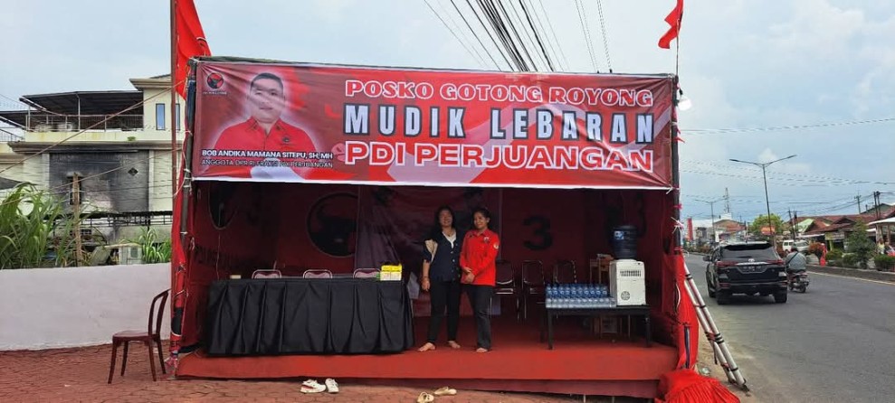 Bob Andika Mamana Sitepu Bersama DPC PDI Perjuangan Karo Buka Posko Gotong Royong Mudik Lebaran di Kabanjahe