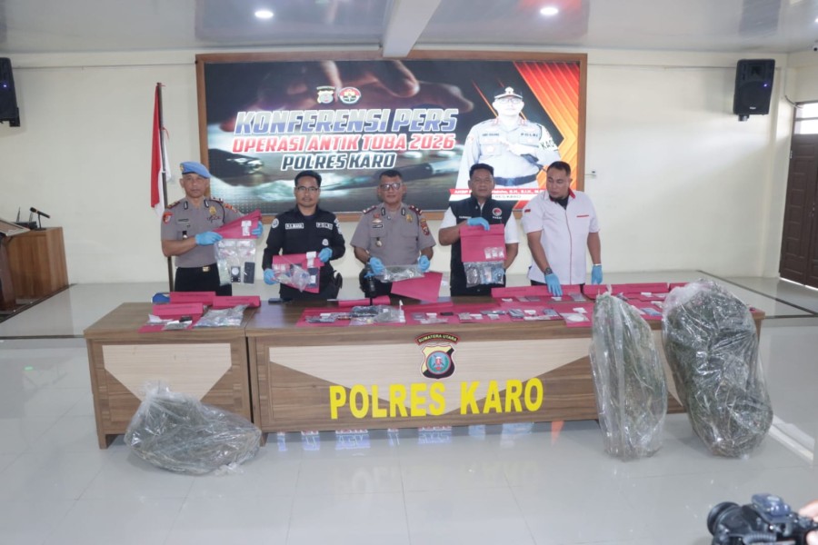 Dalam Operasi Antik Toba 2026, Polres Karo Berhasil Mengungkap 21 Kasus Narkoba
