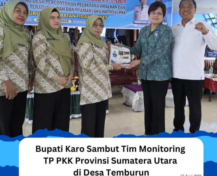 Bupati Karo Brigjen Pol [ Purn ] Dr.dr Antonius Ginting Sp.OG M.Kes Sambut Tim Monitoring TP PKK Provinsi Sumatera Utara di Desa Temburun