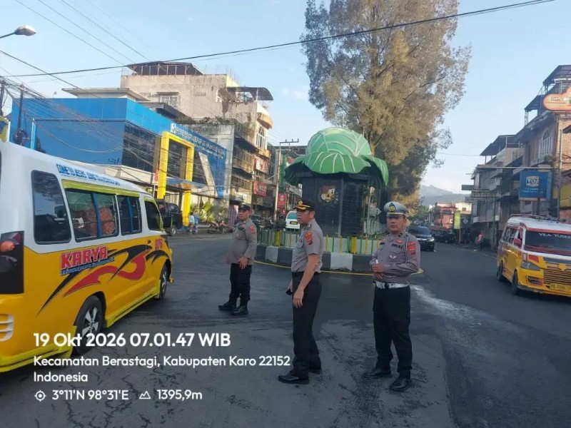 Pastikan Pelayanan Pagi Berjalan Optimal, Waka Polres Karo Turun Langsung Cek Strong Point di Berastagi