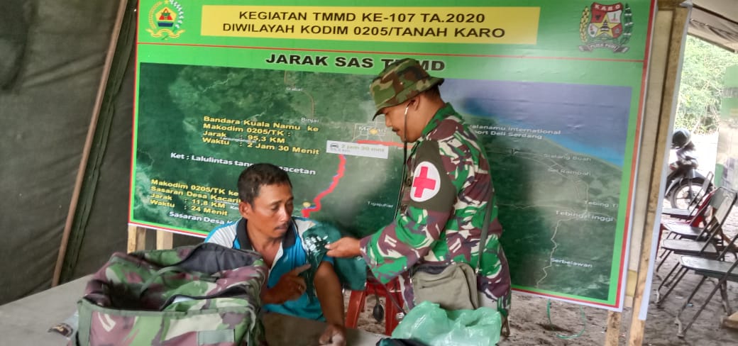 Potret TMMD 107 Kodim 0205/TK di Kacaribu: Periksa Kesehatan dan Penyuluhan ke Warga