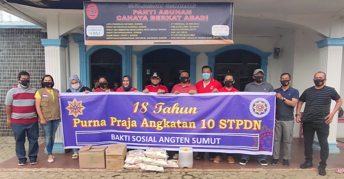 Purna Praja Angkatan ke  X  STPDN dari Sumut Adakan Bakti Sosial di Tiga Panti Asuhan