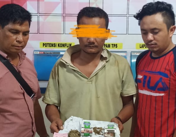 Abdi Pranta Sembiring Diringkus Polsek Mardingding di Kedai Tuak, Ganja dan Sabu Diamankan...