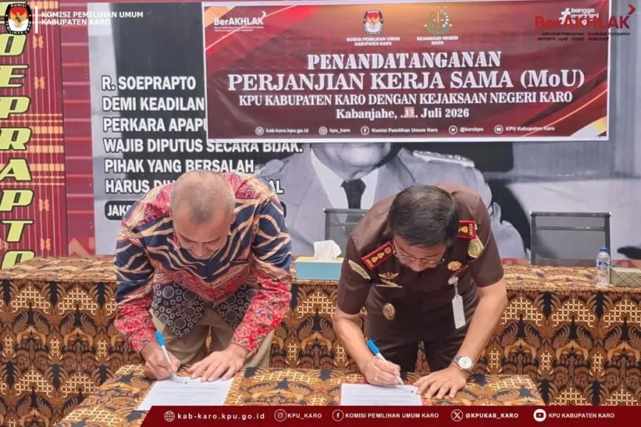 Kejaksaan Negeri Karo dan KPU Perkuat Sinergi Kepemiluan Melalui Penandatanganan MoU