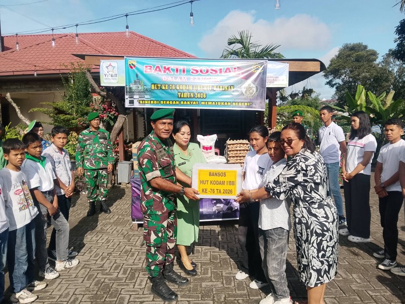 Sambut HUT Kodam I/BB ke 76, Kodim 0205/TK Gelar Baksos Bagi Sembako ke Yayasan Bunga Bekong