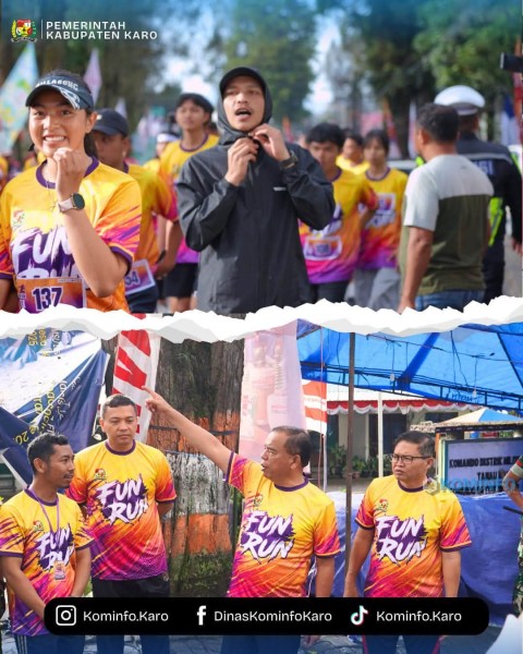 Bupati Karo Brigjen Pol [ Purn ] Dr.dr Antonius Ginting Sp.OG M.Kes dan Wakil Bupati Karo Buka Fun Run Festival Bunga dan Buah