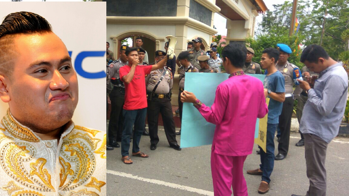 Demo Lingkaran Aktivis Riau Tolak Nassar Artis KDI ke Pelalawan