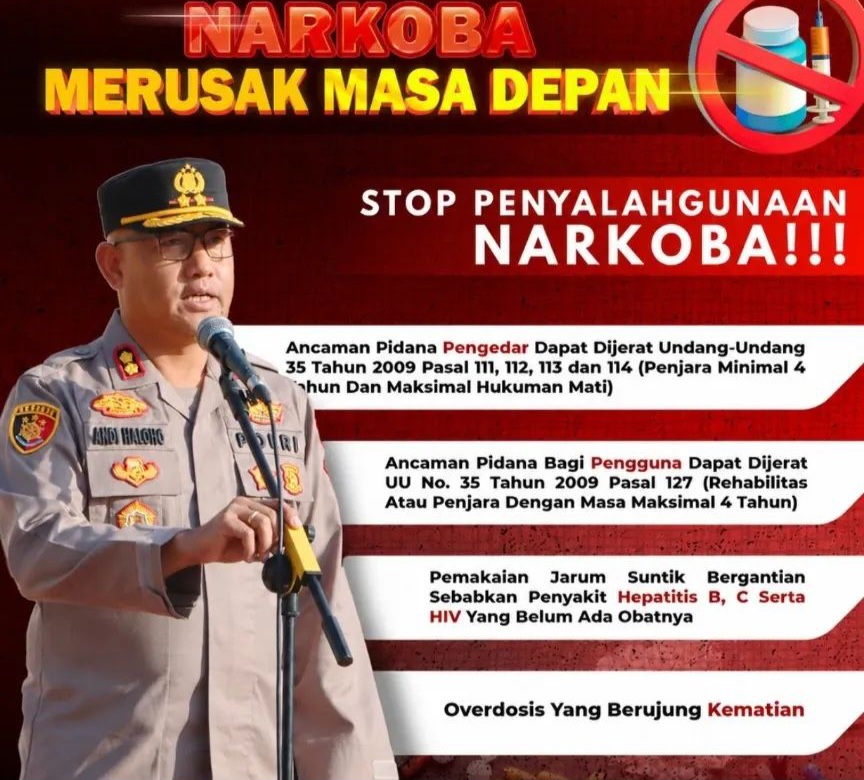 Kapolres Karo AKBP Pebriandi Haloho: Sekecil Apa Pun informasi tersebut, sangat berharga bagi kami demi menyelamatkan anak bangsa dari bahaya Narkoba