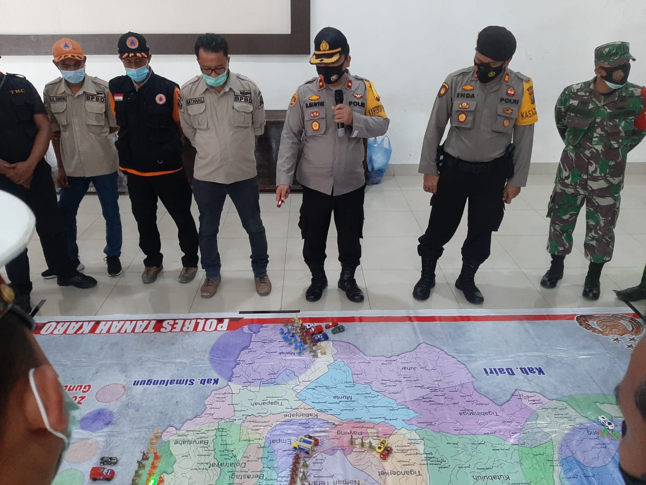 Antisipasi Erupsi Gunung Sinabung, Banjir, Karhutla: TNI Polri dan BNPB Gelar Tactical Floor Game