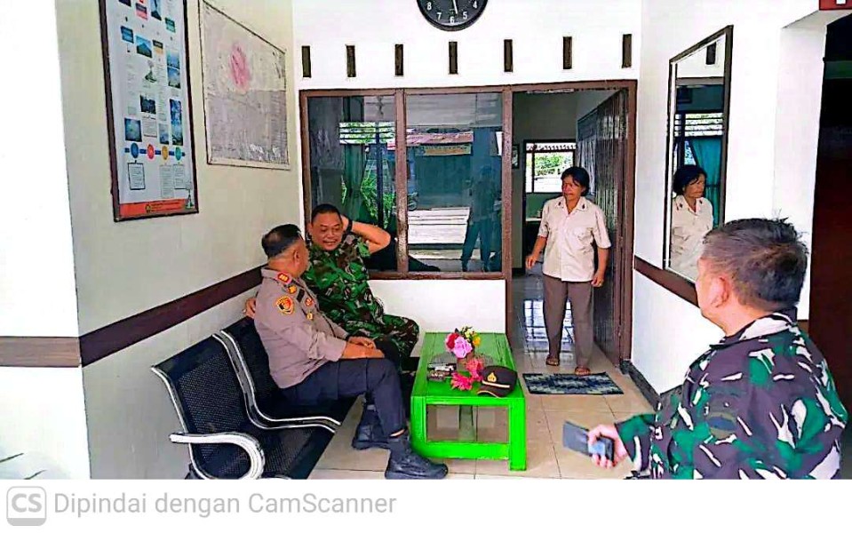 Koramil 04/SE Terima Kunjungan Kapolsek Simpang Empat, Siap Hadapi Cuaca Ekstrim dengan Sinergitas Terpadu