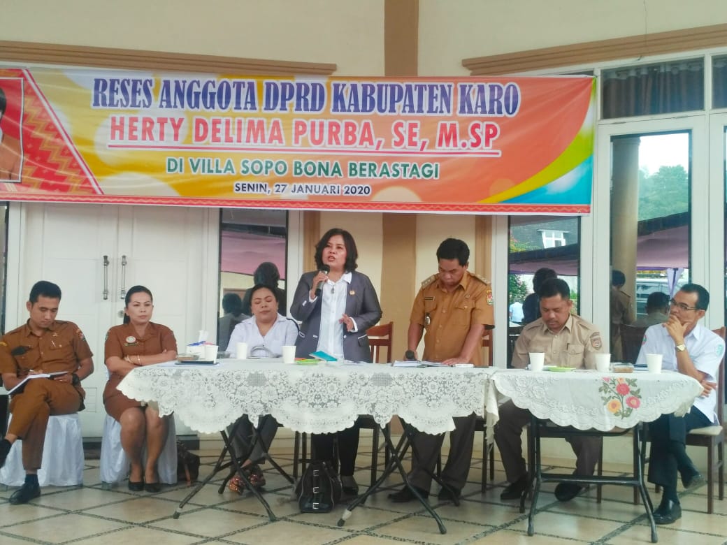 Agenda Tahun 2020, Anggota DPRD Karo Herty Delima Purba Gelar Reses di Berastagi