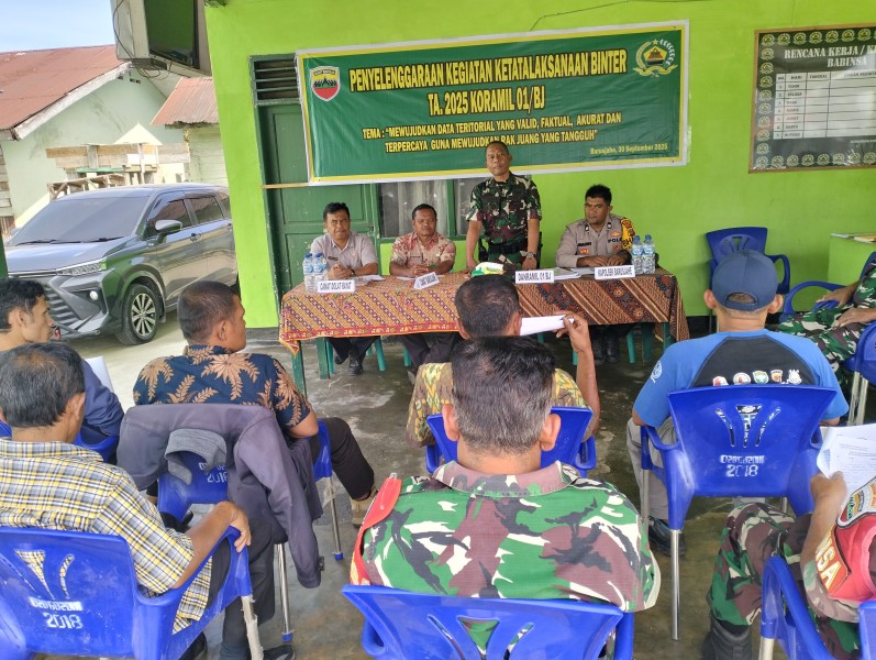 Danramil 01/BJ Kodim 0205/TK Gelar Binter Ketatalaksanaan Dan Sisrendal Mampu Optimalkan Pembinaan Teritorial