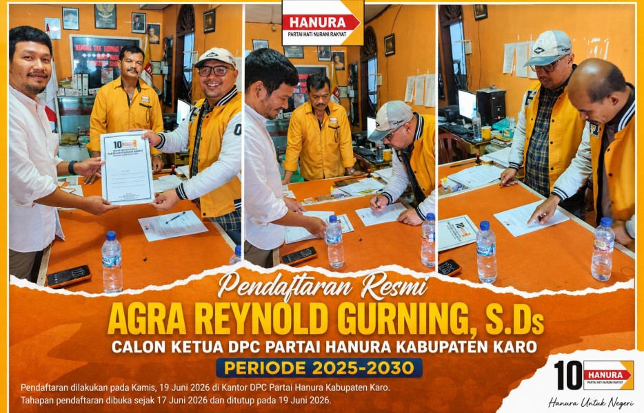 Agra Reynold Gurning Calon Tunggal Sebagai Ketua Fraksi Hanura Kabupaten Karo