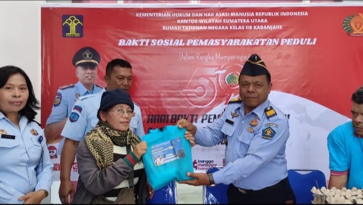 Sambut Hari Bakti Pemasyarakatan, Rutan Kabanjahe Kanwil Kemenkumham Sumut Gelar Bakti Sosial Pemasyarakatan Peduli