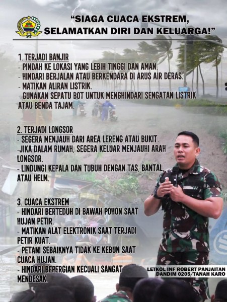 Imbau Warga Waspada Cuaca Ekstrem, Dandim 0205/TK: Tetap Tenang, namun Siaga