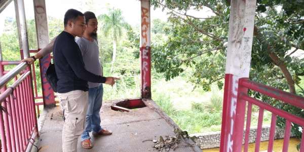 Pagar JPO di Jalan Sudirman Hilang, Dishub Pekanbaru Langsung Cek ke Lokasi